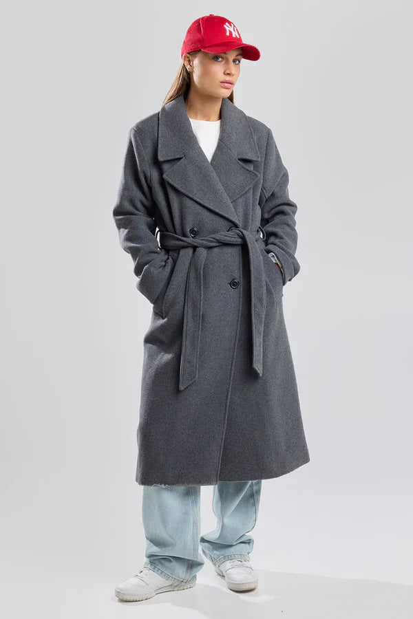 Remy Long Elegant Belted Jacket