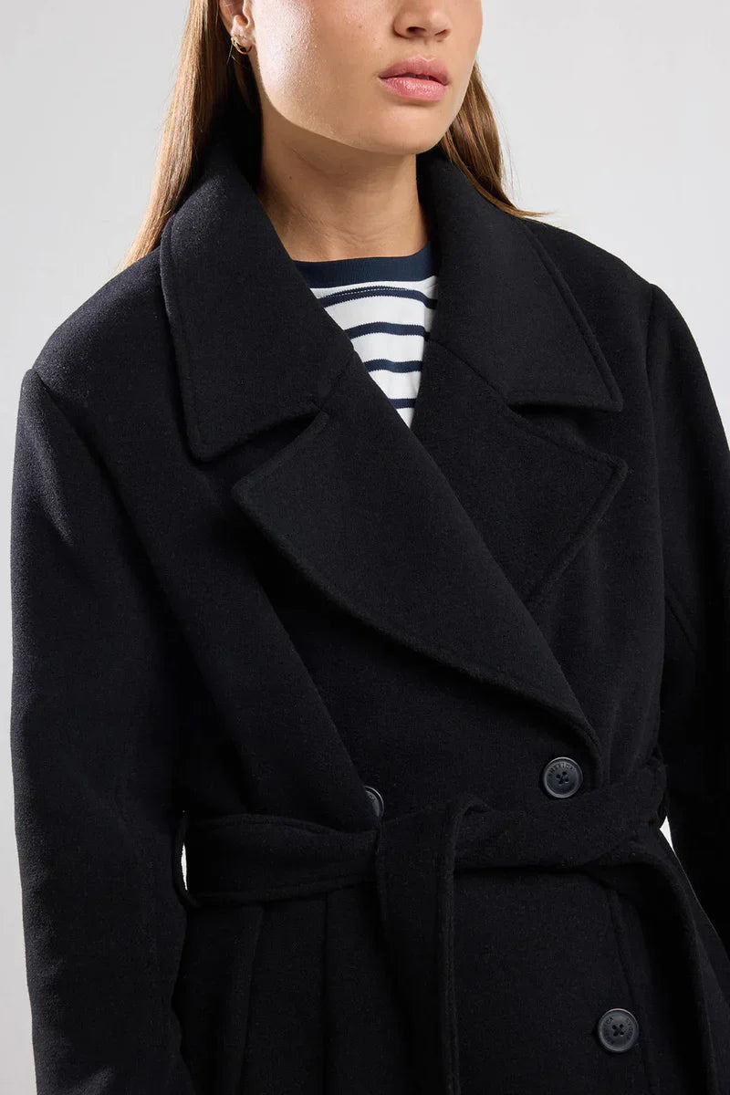 Remy Long Elegant Belted Jacket